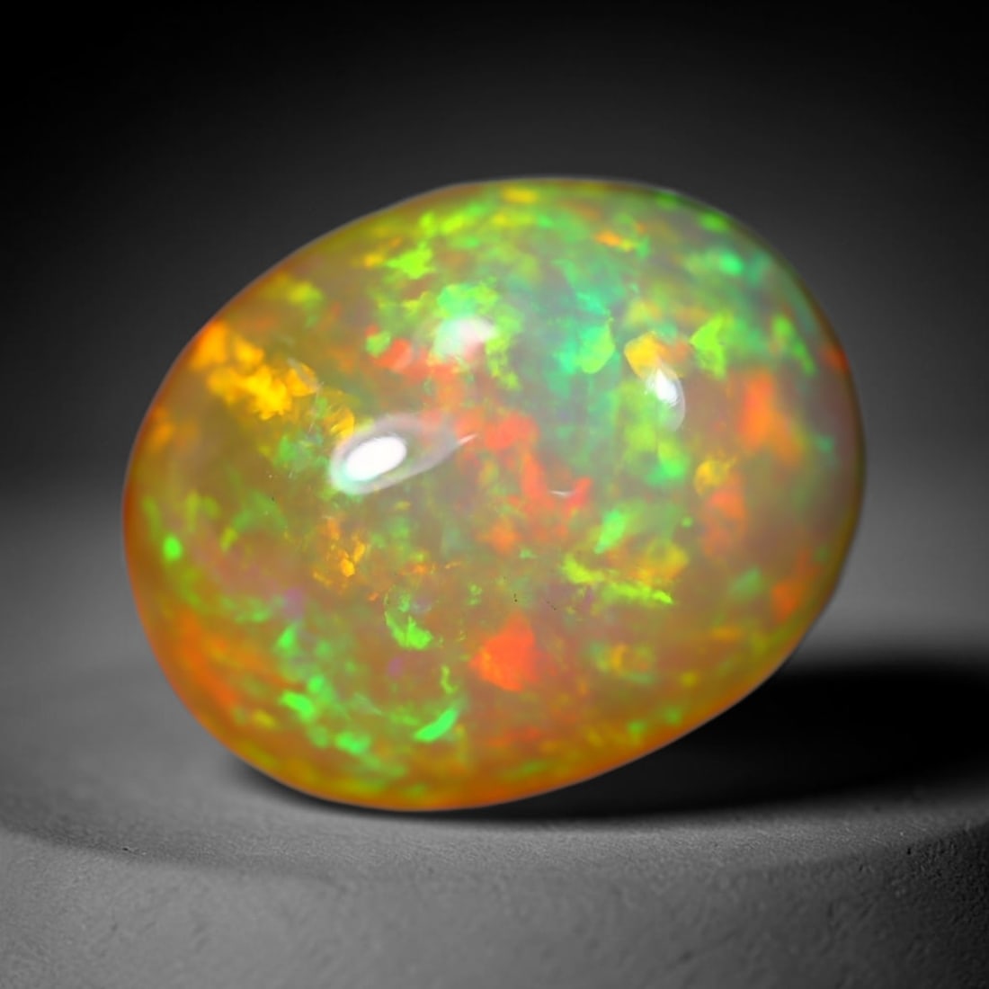 *4.95Ct Welo Opal Polished - Ethiopian Opal - Oval Cabochon, 328B: Ksmith Heritage Auctioneers Subject: Natural Ethiopian Welo Opal Origin: Ethiopia Carat Weight: 4.95Ct Dimension: 13.7 x 11 x 7.3 mm Treatment: Natural Untreated Shape: Oval