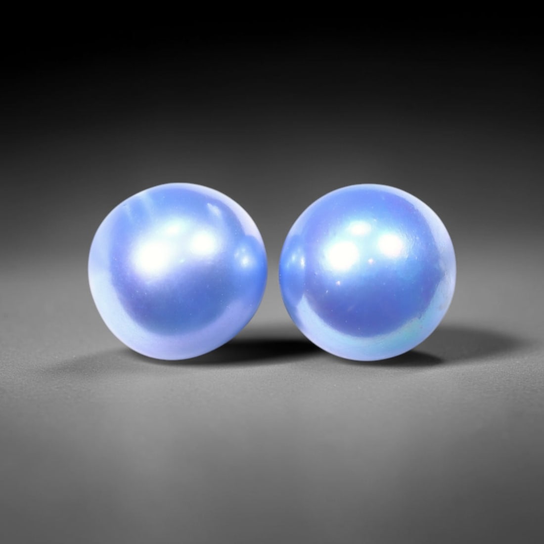 5.94cts Blue Freshwater Pearl Pair 7.5mm - No Hole Drill , 471C (1 of 2)