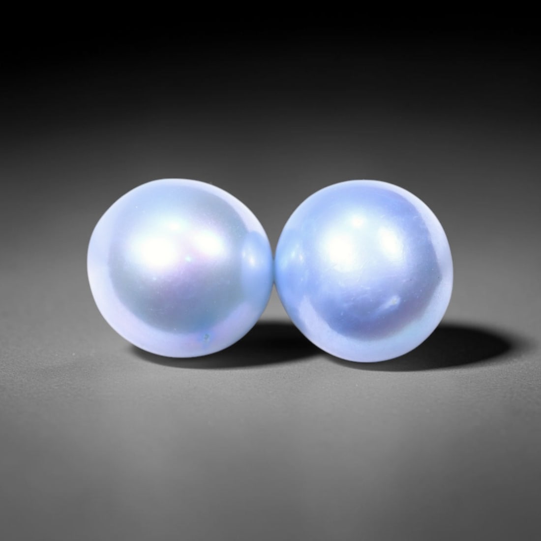 6.24cts Blue Freshwater Pearl Pair 7.5mm - No Hole Drill , 497C (1 of 2)