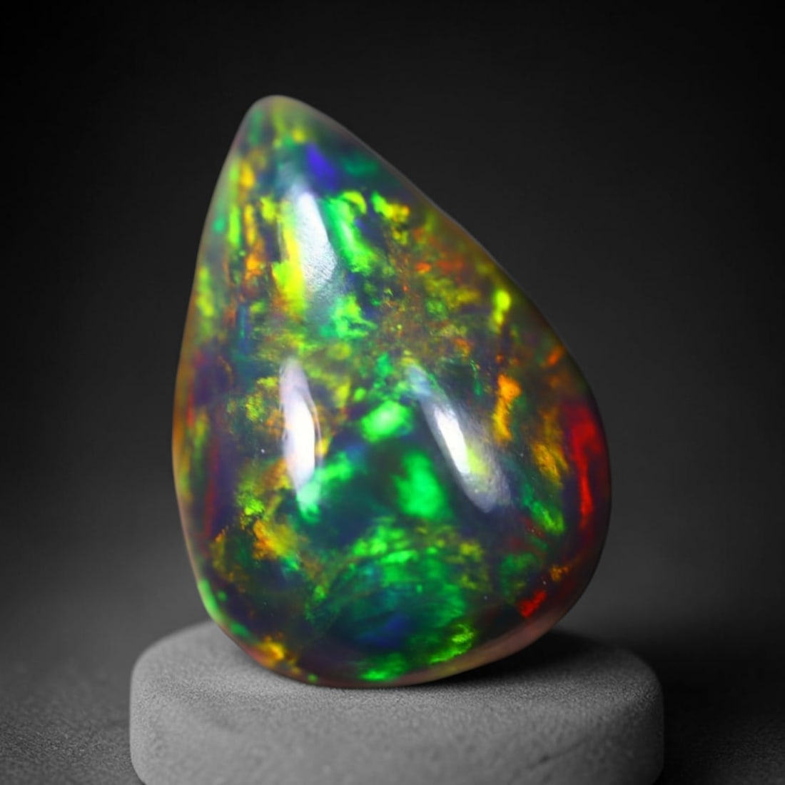*4.18Ct Welo Black Opal Polished - Ethiopian Opal , 90E: Ksmith Heritage Auctioneers Subject: Natural Ethiopian Welo Black Opal Origin: Ethiopia Carat Weight: 4.18Ct Dimension: 14.7x10.1x6 mm Treatment: Smoked Type: Cabochon, Po