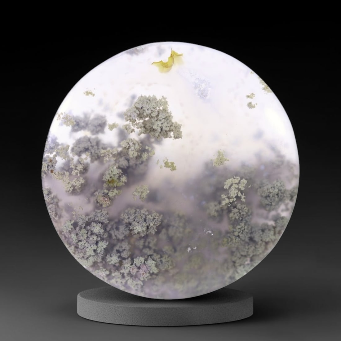 35.34Ct Moss Agate Cabochon - Polished - 32x32mm Approx , 178E: Ksmith Heritage Auctioneers Subject: Natural Agate Treatment: Natural Untreated Type: Cabochon, Polished