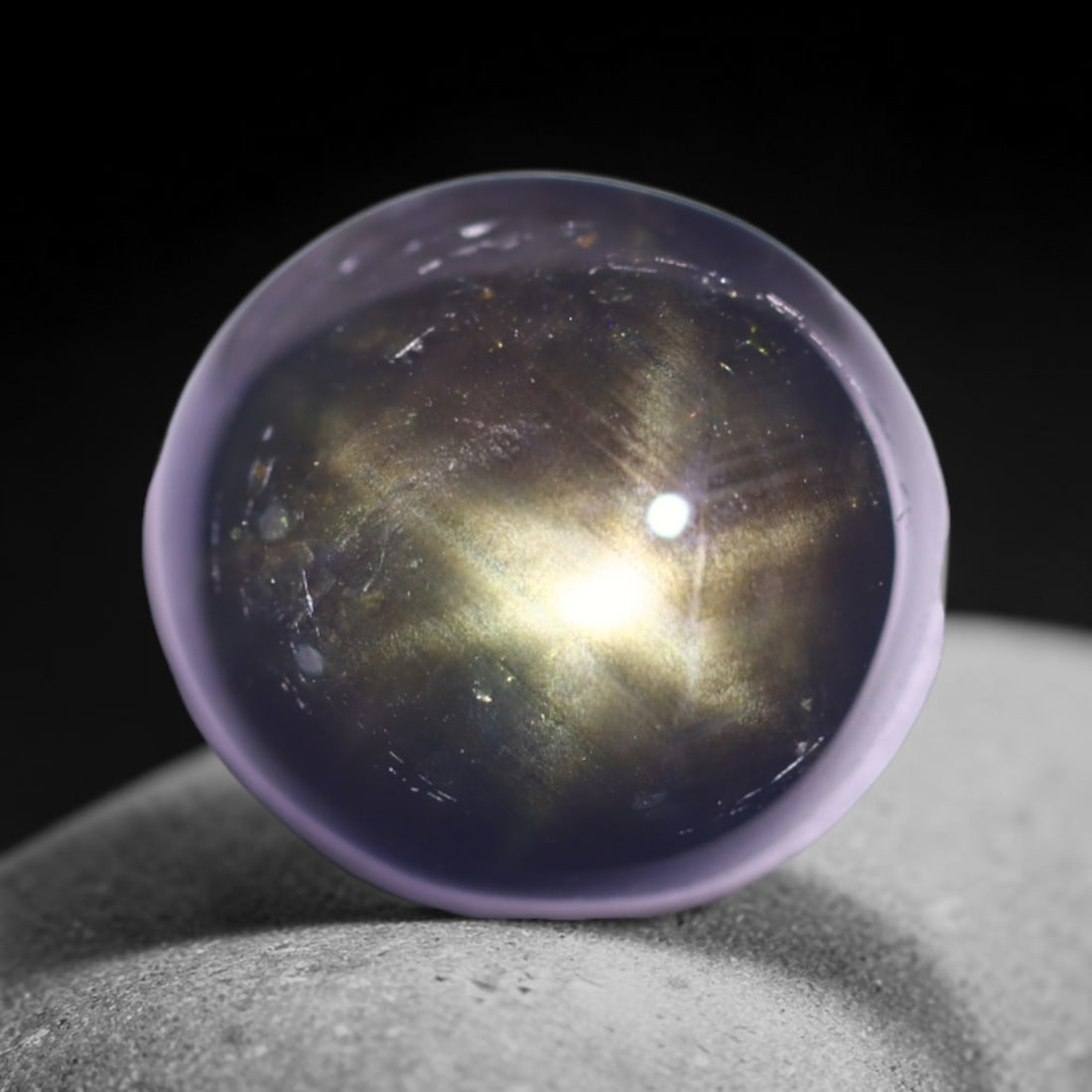 5.66cts 6 Rays Black Star Sapphire , 80E: Ksmith Heritage Auctioneers Subject: Natural 6 Rays Star Sapphire Origin: Myanmar Carat Weight: 5.66cts Dimension: 10x9x5.3 mm Treatment: Diffusion Type: Cabochon, Polishe