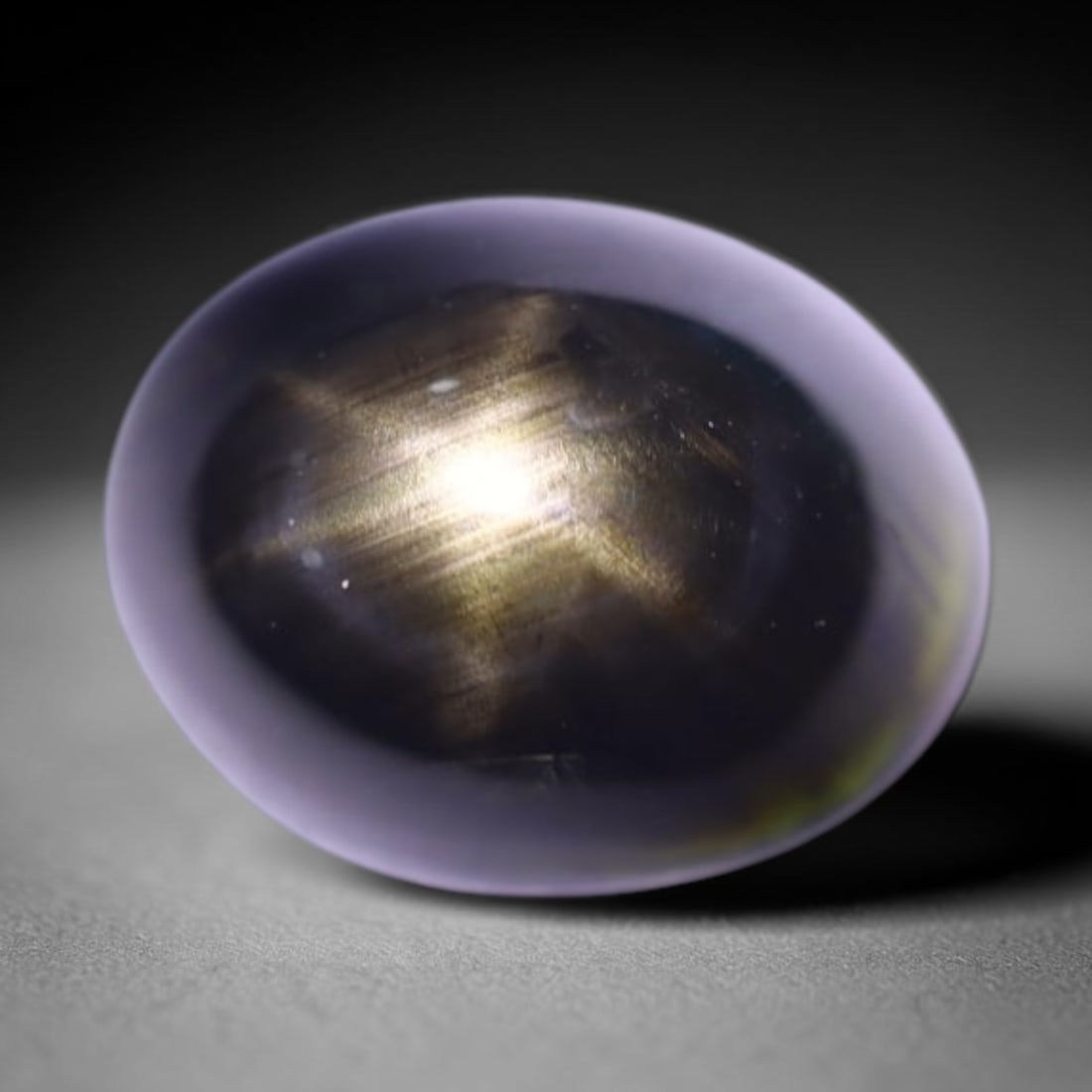 *3.34Ct 6 Rays Black Star Sapphire - Polished Cabochon , 546E: Ksmith Heritage Auctioneers Subject: Natural 6 Rays Star Sapphire Origin: Myanmar Carat Weight: 3.34Ct Dimension: 9.4x7.4x4.4 mm Treatment: Diffusion Type: Cabochon, Polis
