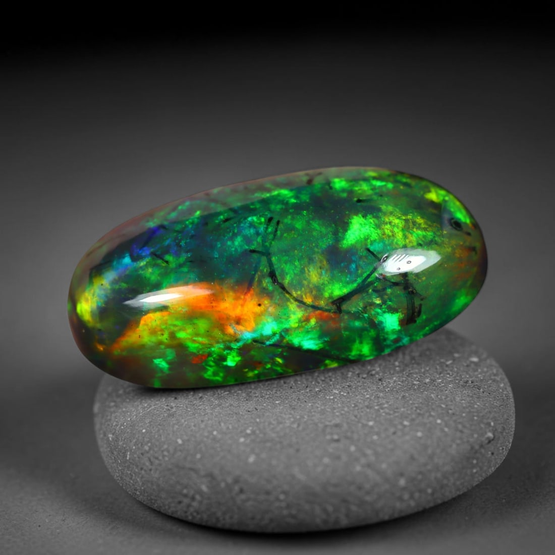 5.17Ct Natural Ethiopian Black Opal - 17.7x8.5x6.2 mm , 818C (1 of 8)