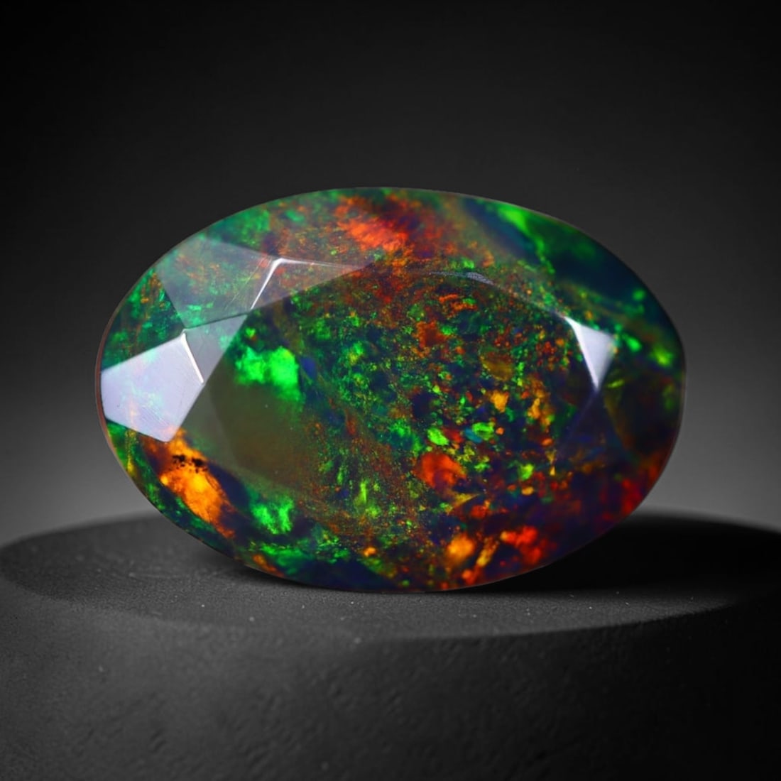 *4.95Ct Smoked Faceted Welo Opal Polished - Ethiopian Opal , 283C: Ksmith Heritage Auctioneers Subject: Natural Ethiopian Welo Opal Origin: Ethiopia Carat Weight: 4.95Ct Dimension: 15x10.3x6.9 mm Treatment: Smoked Type: Faceted, Polished<
