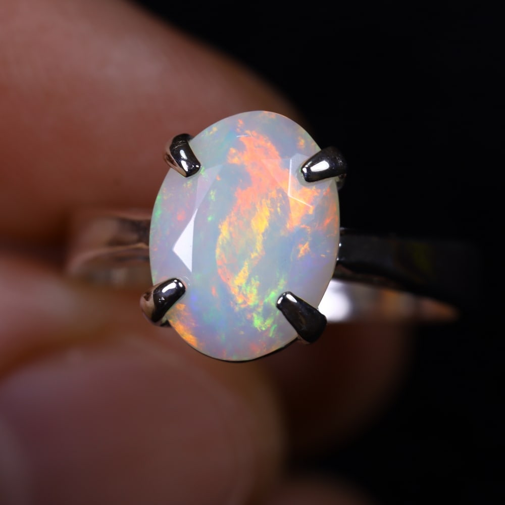 2.96g Natural Opal Stone Sterling Silver 925 Ring (Adjustable) , 717E: Ksmith Heritage Auctioneers Subject: Natural Ethiopian Opal Ring (Silver 925) Origin: Ethiopia Stone Dimension: 11x8mm Treatment: Natural Untreated Type: Faceted, Polished