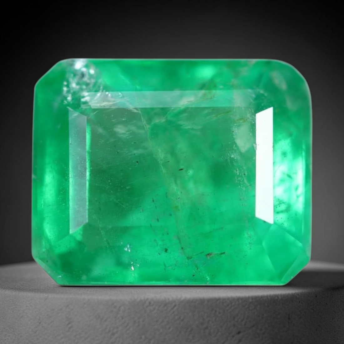 2.56Ct Zambian Emerald - Polished Faceted , 453E: Ksmith Heritage Auctioneers Subject: Natural Zambian Emerald Origin: Zambia Carat Weight: 2.56Ct Dimension: 9.2x7.6x4.7 mm Treatment: Oiled Type: Faceted, Polished