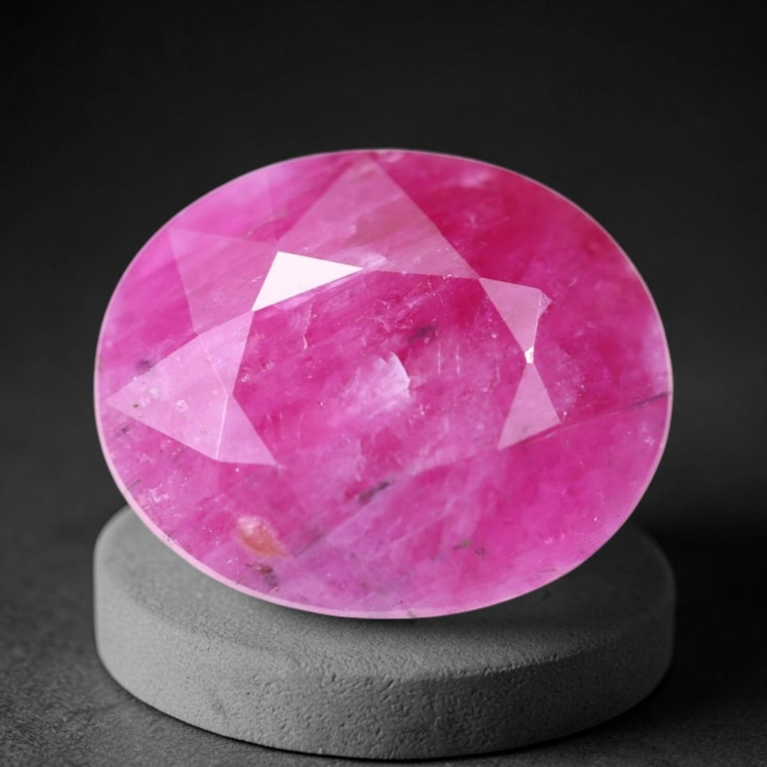 4.88Ct Red Ruby - Polished Faceted , 656E: Ksmith Heritage Auctioneers Subject: Natural Ruby Origin: Burma Carat Weight: 4.88Ct Dimension: 11.5x9.4x5 mm Treatment: Heated Type: Faceted, Polished
