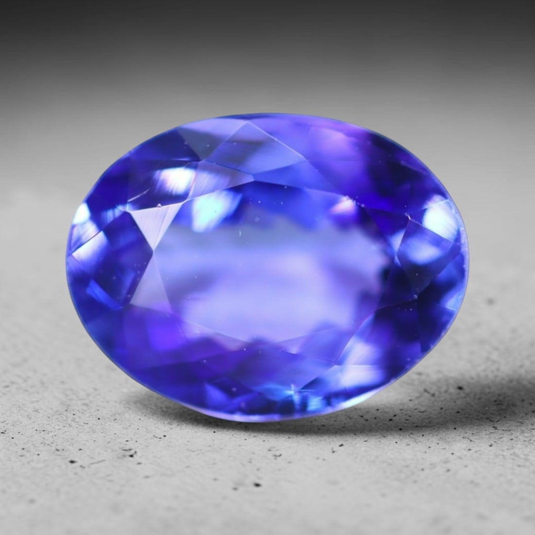 1.45Ct Tanzanite Faceted - Oval Polished , 104B: Ksmith Heritage Auctioneers Subject: Natural Tanzanite Origin: Tanzania Dimension: 7.9 x 6.6 x 3.7 mm Treatment: Heated Shape: Oval Type: Faceted, Polished