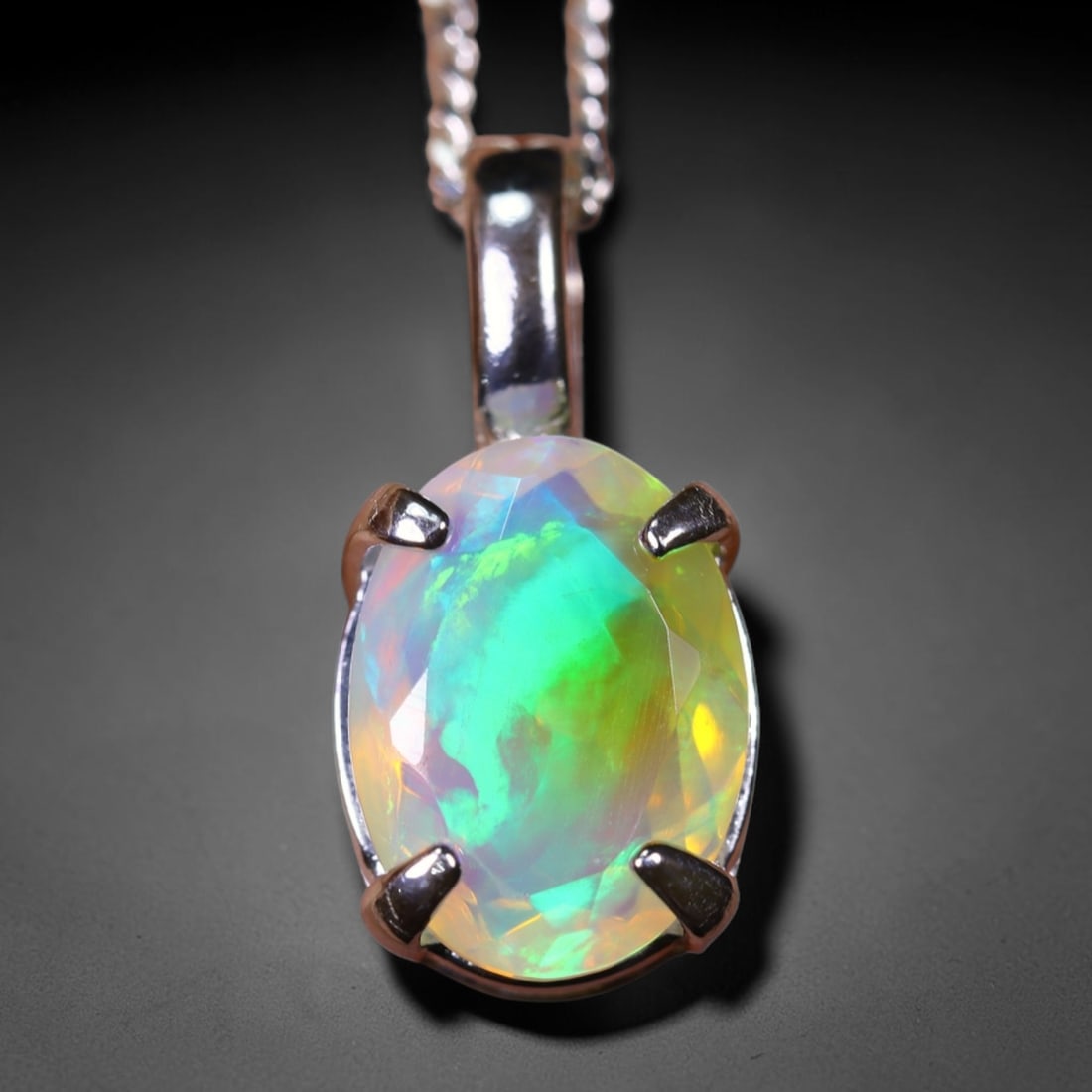 1.67g Natural Opal Stone Sterling Silver 925 Necklace (Pendant with Chain) , 1134E: Ksmith Heritage Auctioneers Subject: Natural Ethiopian Opal Necklace Origin: Ethiopia Pendant Dimension : 18x6mm (included clasp) Stone Dimension: 11x8mm Treatment: Natural Untrea