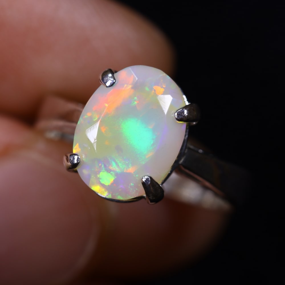 3.23g Natural Opal Stone Sterling Silver 925 Ring (Adjustable) , 630E: Ksmith Heritage Auctioneers Subject: Natural Ethiopian Opal Ring (Silver 925) Origin: Ethiopia Stone Dimension: 11x8mm Treatment: Natural Untreated Type: Faceted, Polished