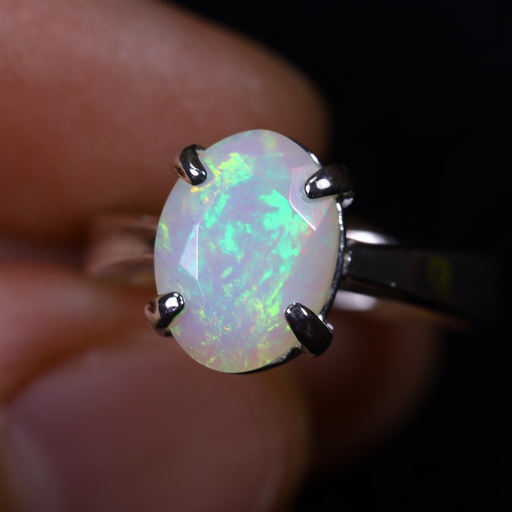 3.04g Natural Opal Stone Sterling Silver 925 Ring (Adjustable) , 151E: Ksmith Heritage Auctioneers Subject: Natural Ethiopian Opal Ring (Silver 925) Origin: Ethiopia Stone Dimension: 11x8mm Treatment: Natural Untreated Type: Faceted, Polished