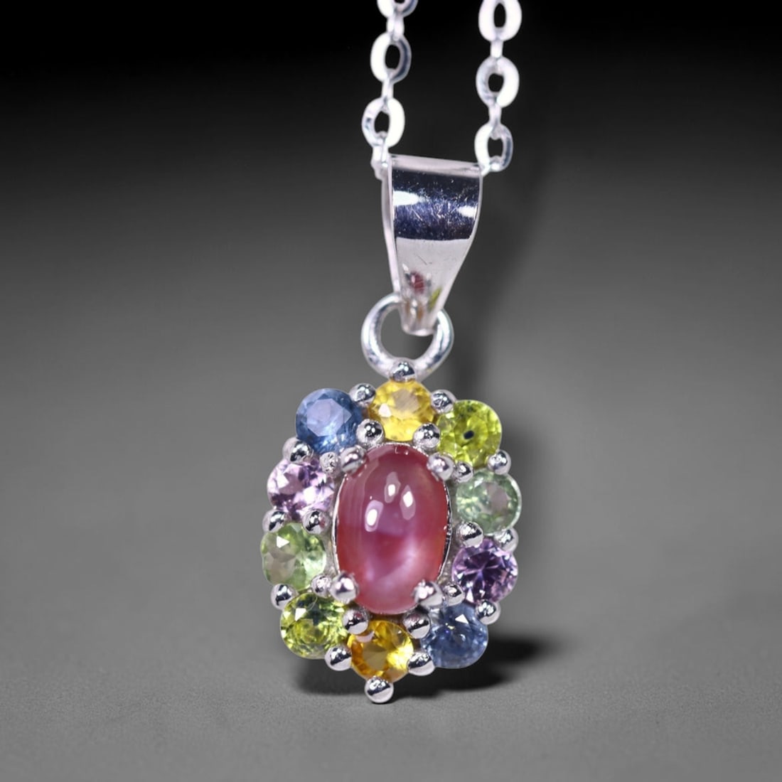 18inches Necklace Star Ruby & Sapphire - 925 Sterling Silver , 997B: Ksmith Heritage Auctioneers Subject: Natural Star Ruby & Sapphire Origin: Thailand Carat Weight: 2.29g Dimension: Gemstone 4x6mm Type: Necklace