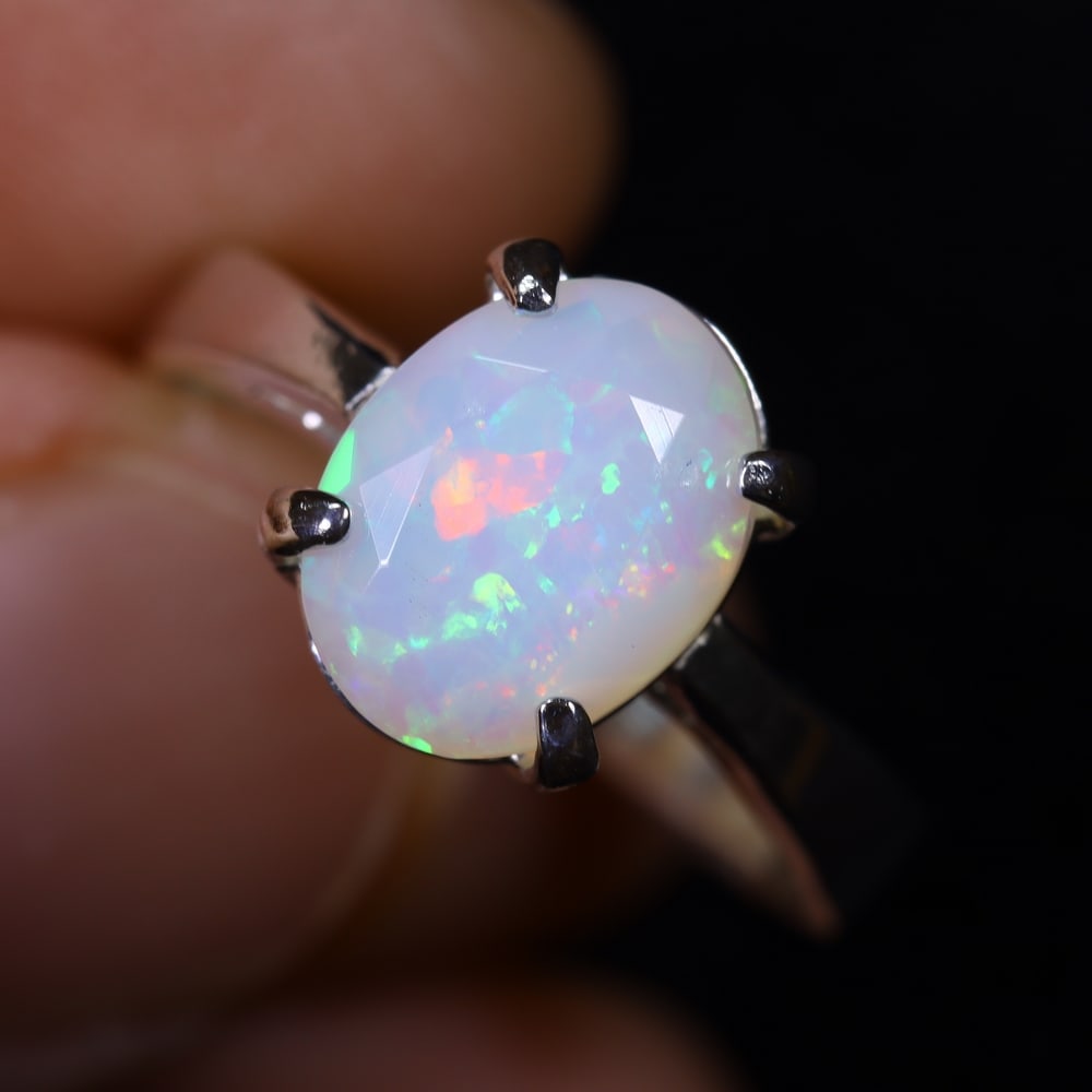 3.06g Natural Opal Stone Sterling Silver 925 Ring (Adjustable) , 849E: Ksmith Heritage Auctioneers Subject: Natural Ethiopian Opal Ring (Silver 925) Origin: Ethiopia Stone Dimension: 11x8mm Treatment: Natural Untreated Type: Faceted, Polished