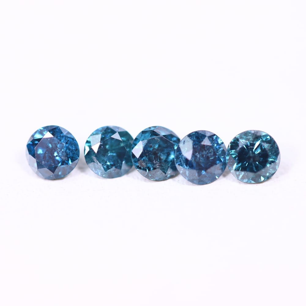 0.45ct 5pcs Blue Round Diamond 2.8mm - Natural Diamond, Loose Diamond, 468DD (1 of 2)