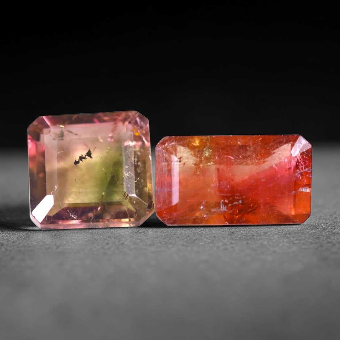 5.31cts Natural Watermelon Tourmaline Set - Bi-Colour Faceted Cut , 1138E: Ksmith Heritage Auctioneers Subject: Natural Tourmaline Origin: Africa Carat Weight: 5.31 cts Dimension: 11x6.2x4.3 mm Type: Faceted, Polished