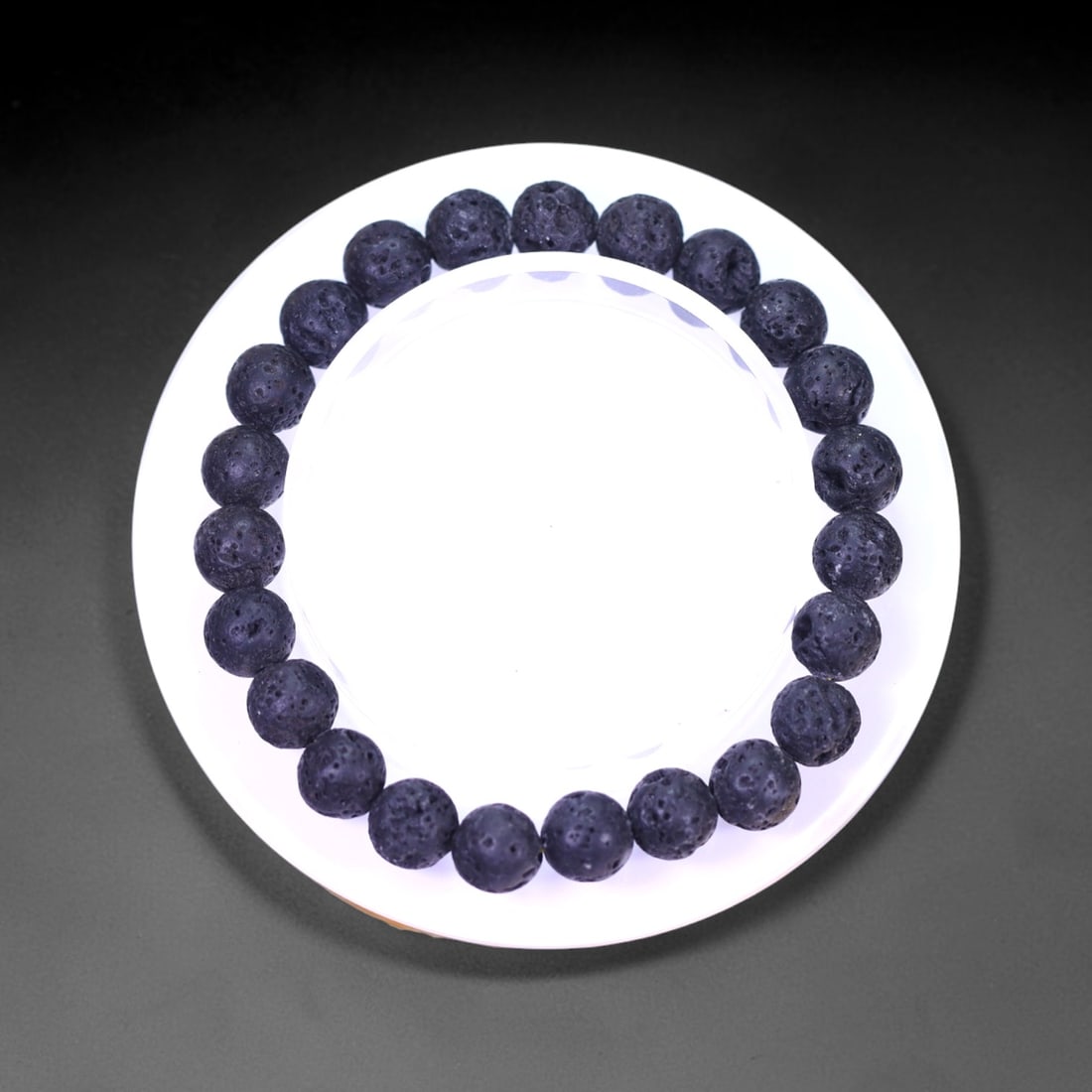16.61g Lava Stone Bracelet - Polished Beads, 870B (1 of 2)