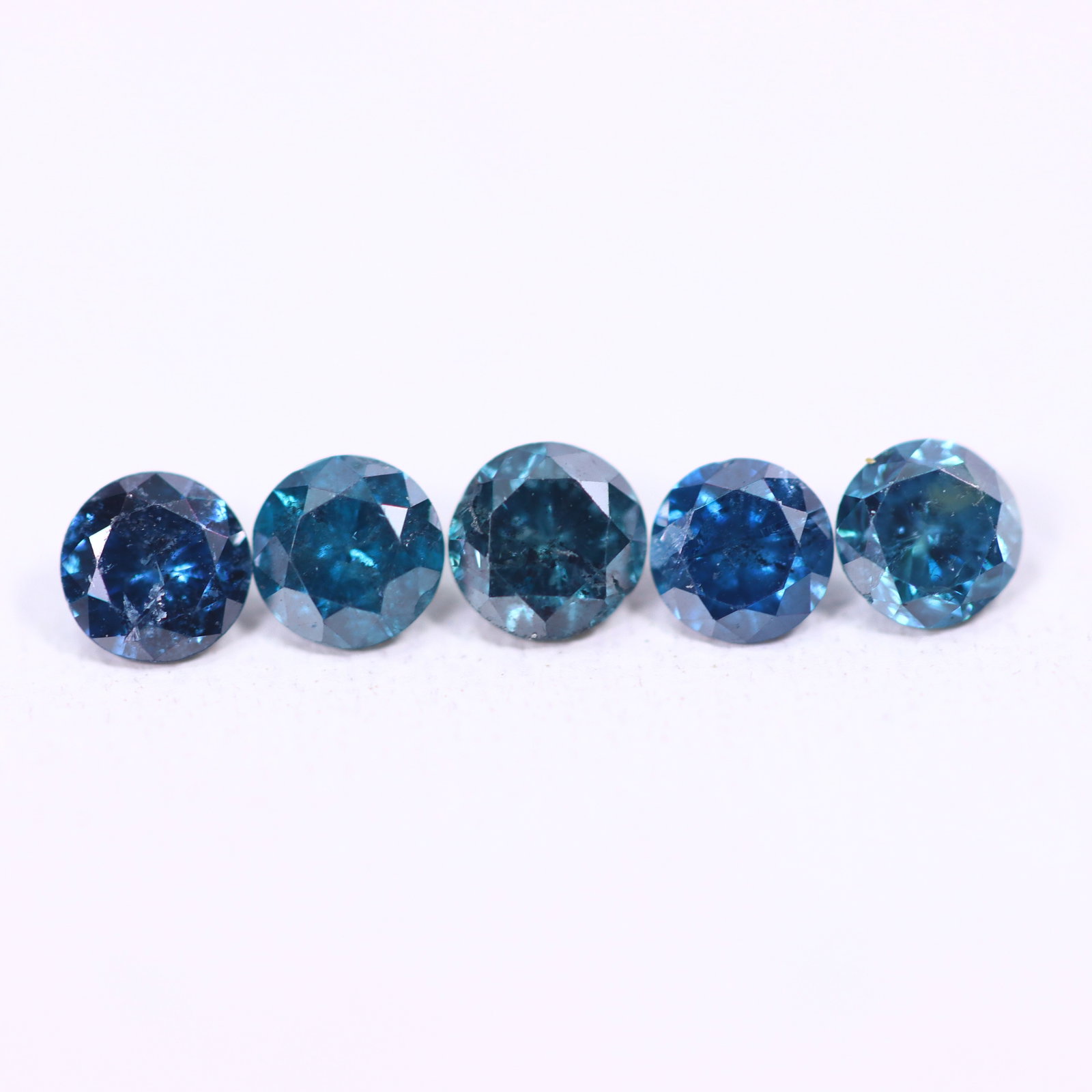 0.45ct 5pcs Blue Round Diamond 2.8mm - Natural Diamond, Loose Diamond, 609DD (1 of 2)