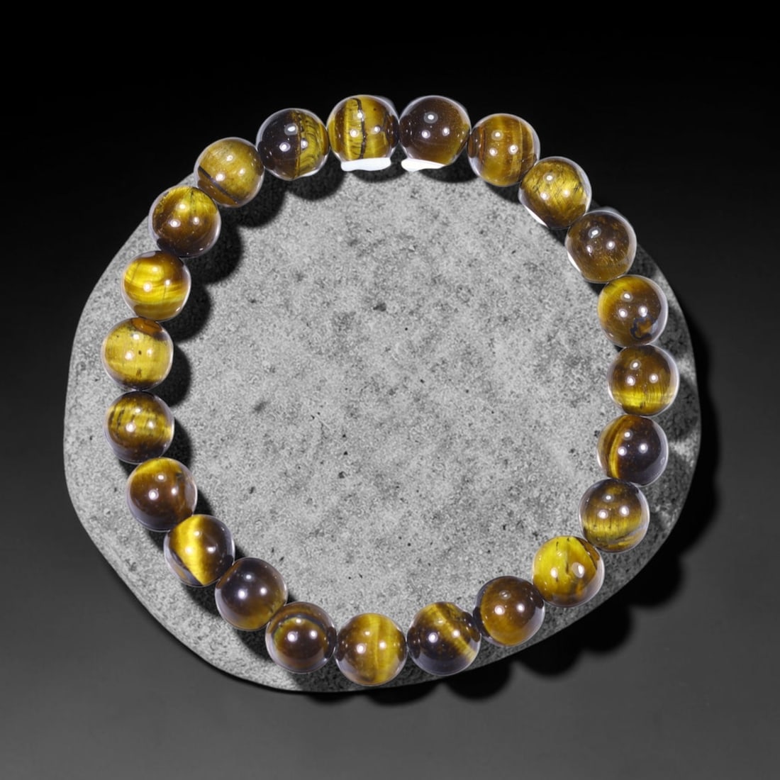 19.07g Tiger Eye Bracelet - Polished Beads , 677E: Ksmith Heritage Auctioneers Subject: Natural Tiger Eye Carat Weight: 19.07g