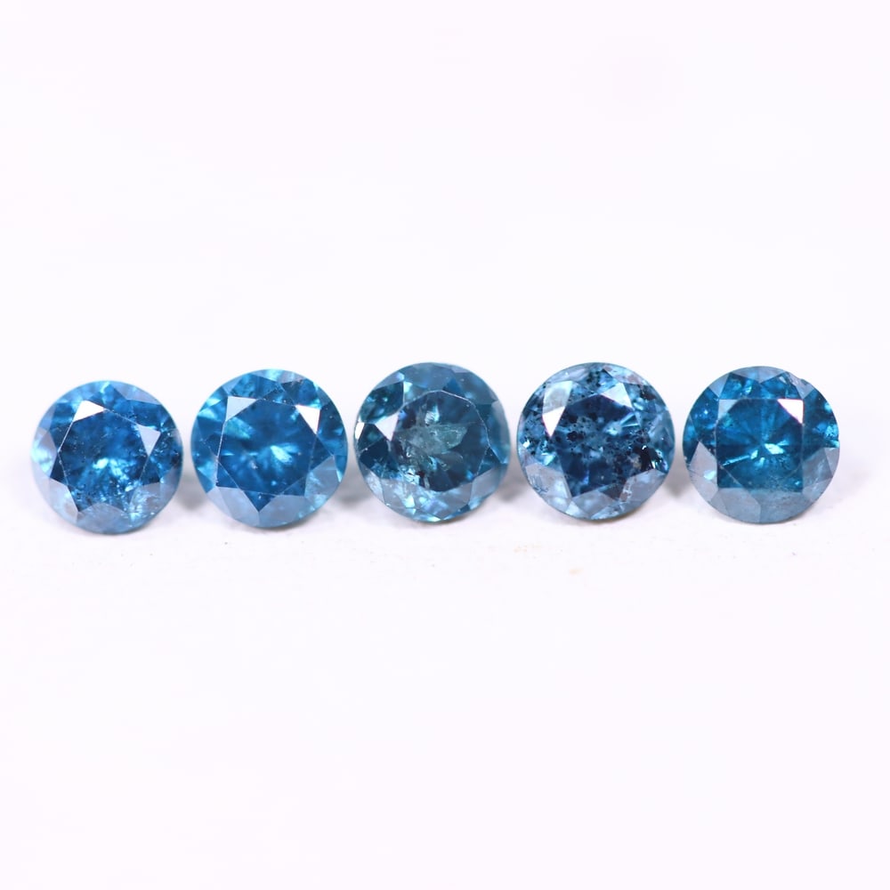 0.45ct 5pcs Blue Round Diamond 2.8mm - Natural Diamond, Loose Diamond, 547DD (1 of 2)