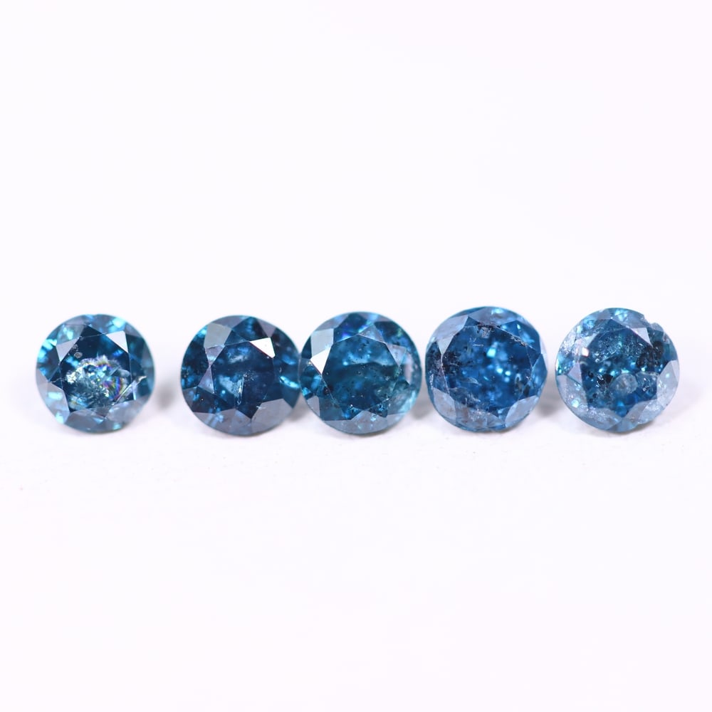 0.45ct 5pcs Blue Round Diamond 2.8mm - Natural Diamond, Loose Diamond, 434DD (1 of 2)