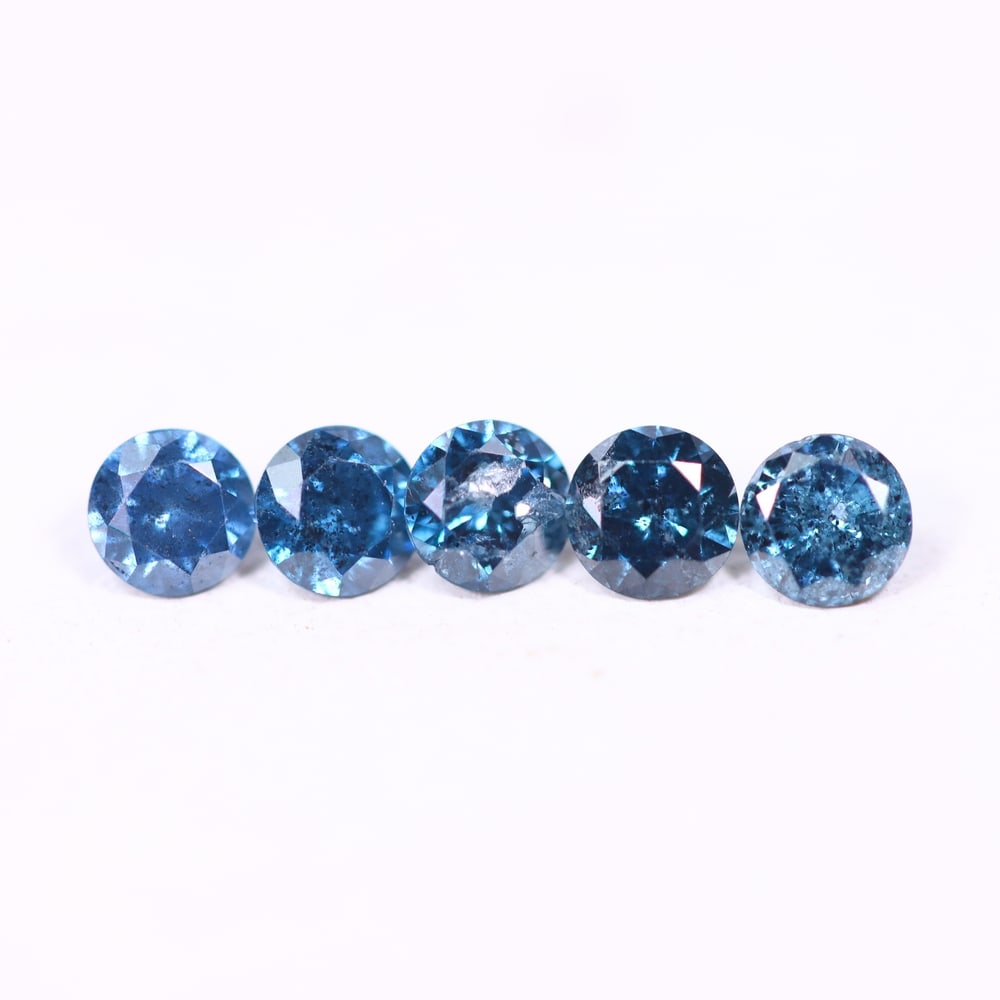 0.45ct 5pcs Blue Round Diamond 2.8mm - Natural Diamond, Loose Diamond, 331DD (1 of 2)