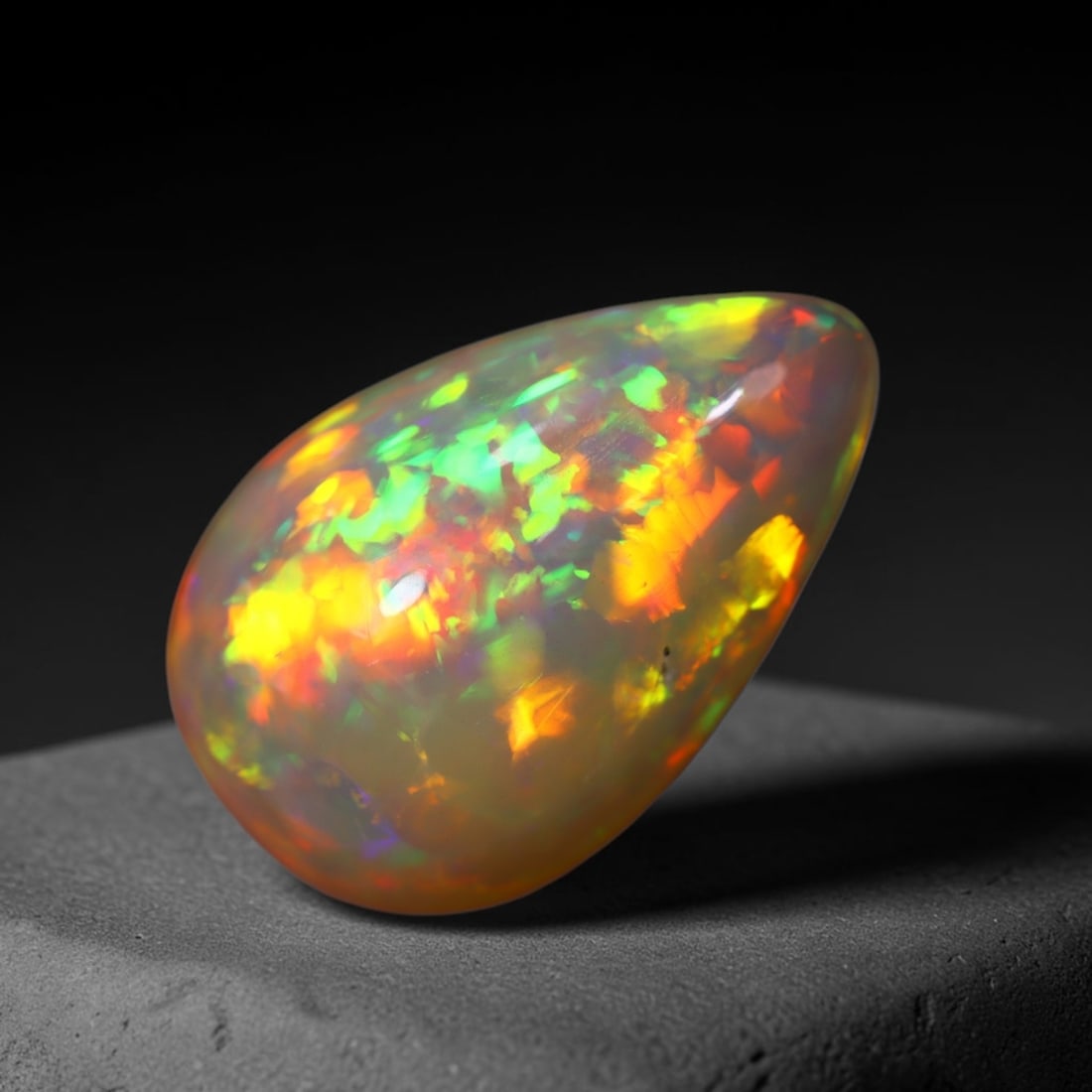 *3.59Ct Welo Opal Polished - Ethiopian Opal , 406C: Ksmith Heritage Auctioneers Subject: Natural Ethiopian Welo Opal Origin: Ethiopia Carat Weight: 3.59Ct Dimension: 14.6x9.3x6.1 mm Treatment: Natural Untreated Type: Caboch