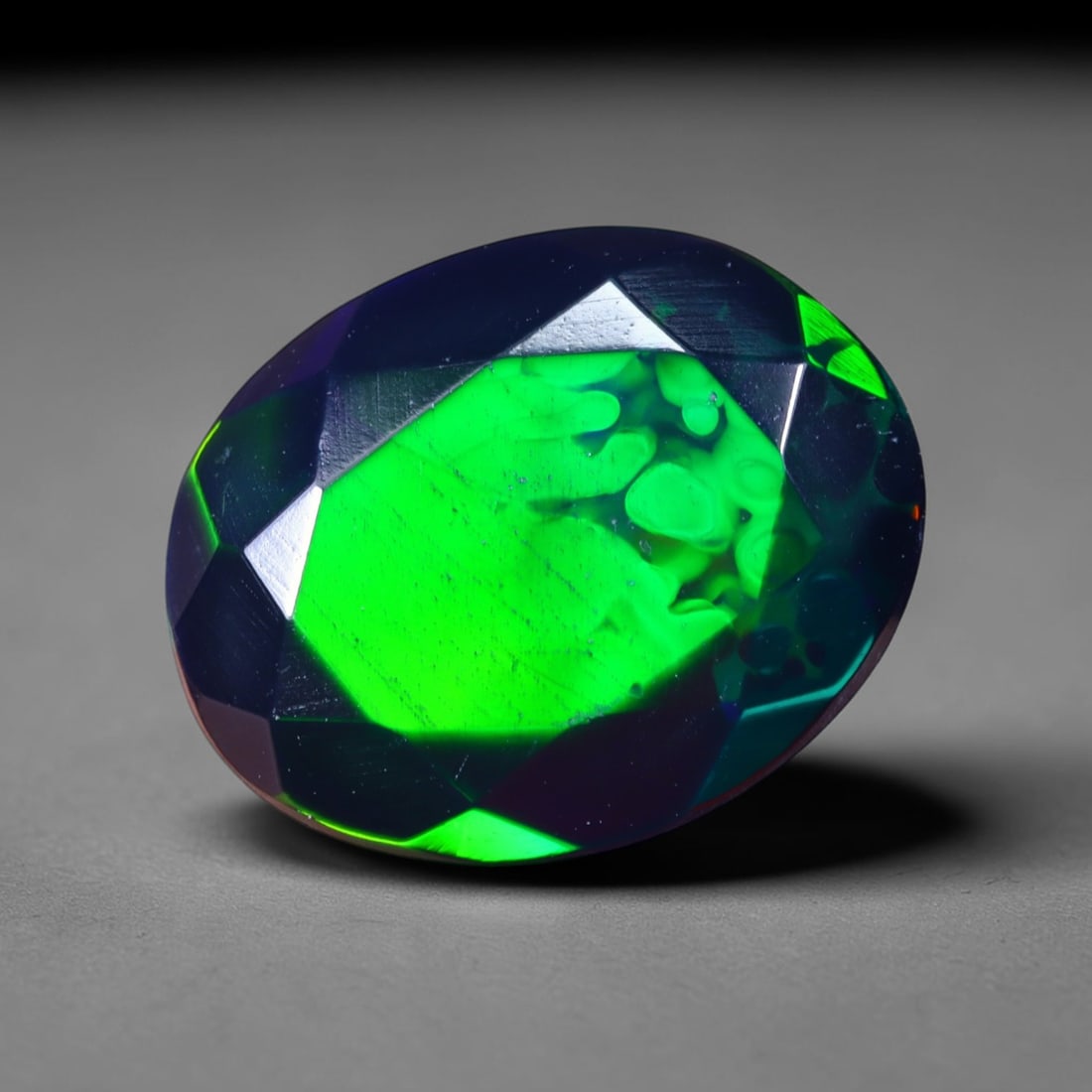 1.60 Ct Black Opal Faceted Cut Polished - Ethiopian Opal - 10x8mm , 921C: Ksmith Heritage Auctioneers Subject: Natural Ethiopian Welo Black Opal Origin: Ethiopia Treatment: Smoked