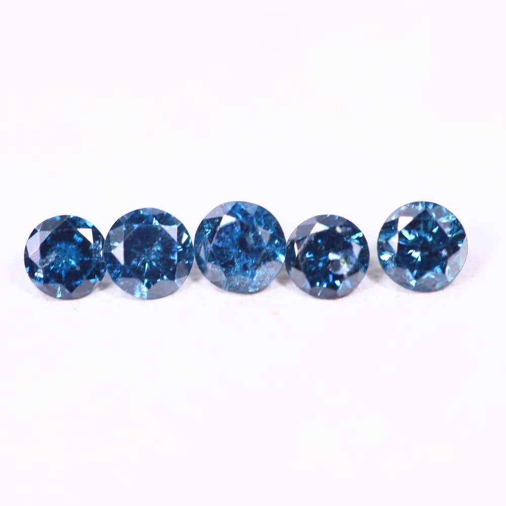 0.45ct 5pcs Blue Round Diamond 2.8mm - Natural Diamond, Loose Diamond, 322DD (1 of 2)