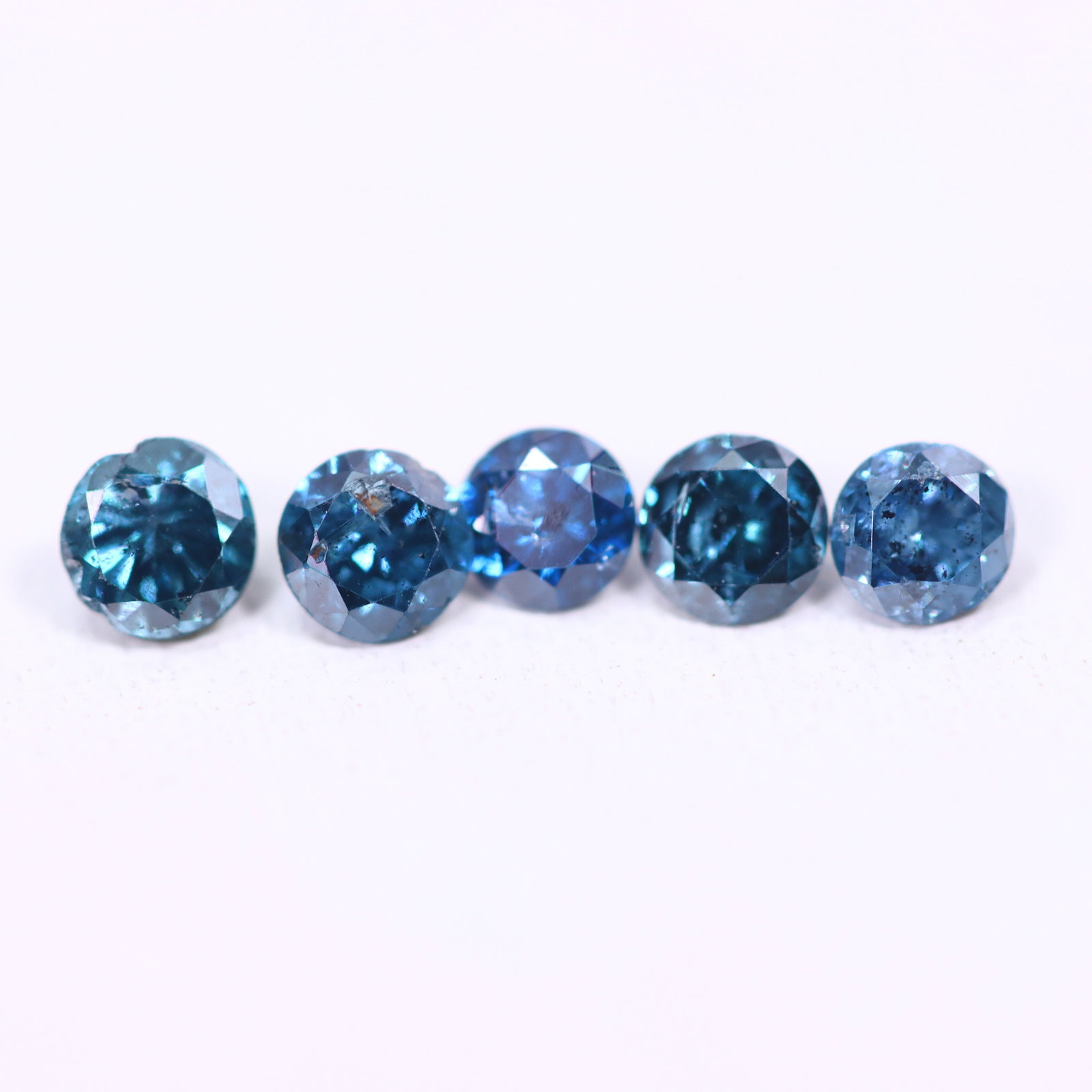 0.45ct 5pcs Blue Round Diamond 2.8mm - Natural Diamond, Loose Diamond, 588DD (1 of 2)