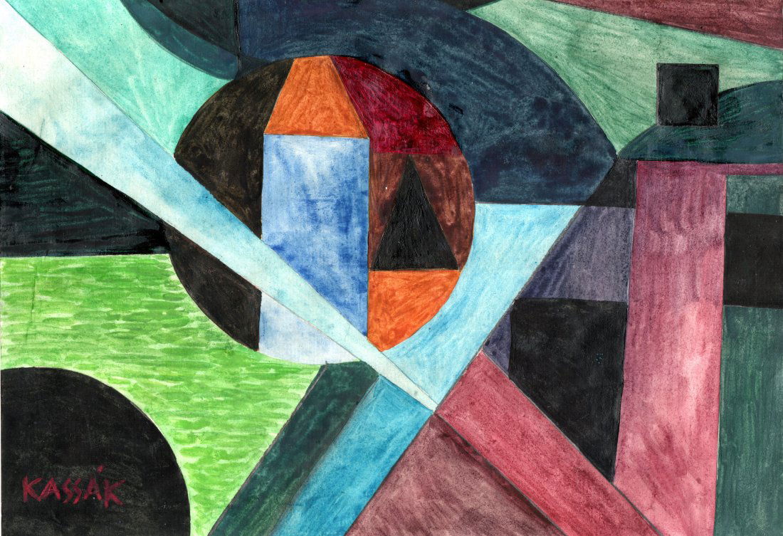 Lajos Kassak (1887-1967) - Gouache on paper. (1 of 2)