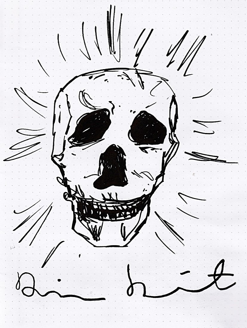 Damien Hirst - Skull (Drawing) (1 of 1)