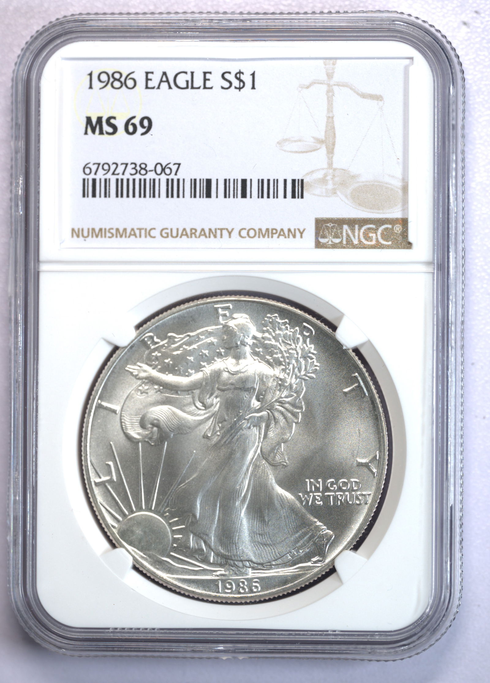 1986 Silver Eagle NGC MS 69 (1 of 2)