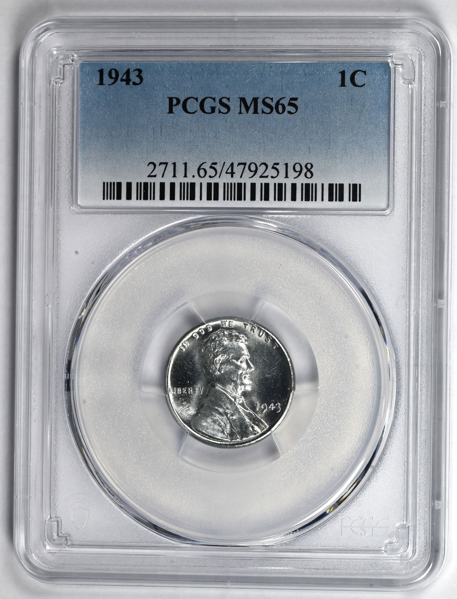 1943 Steel Lincoln Cent PCGS MS65 (1 of 2)