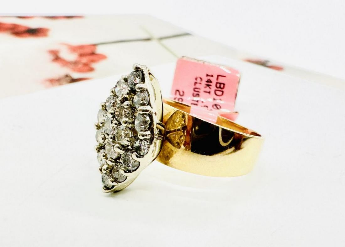 14K .96CT Diamond Cluster Ring (1 of 8)