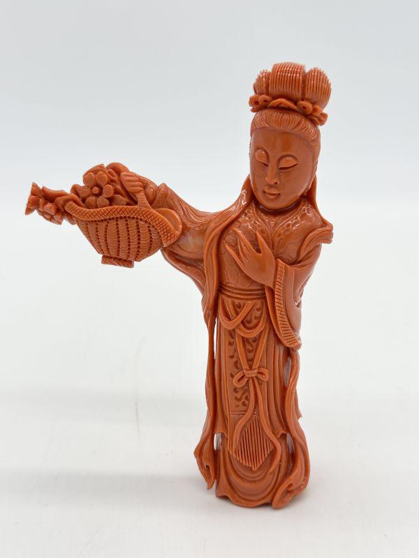 CHINESE CORAL FIGURINE (MAGU) (1 of 4)