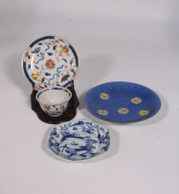 Chinese Kangxi Period Imari Porcelain Cup, Saucer, and Plates (1 of 10)