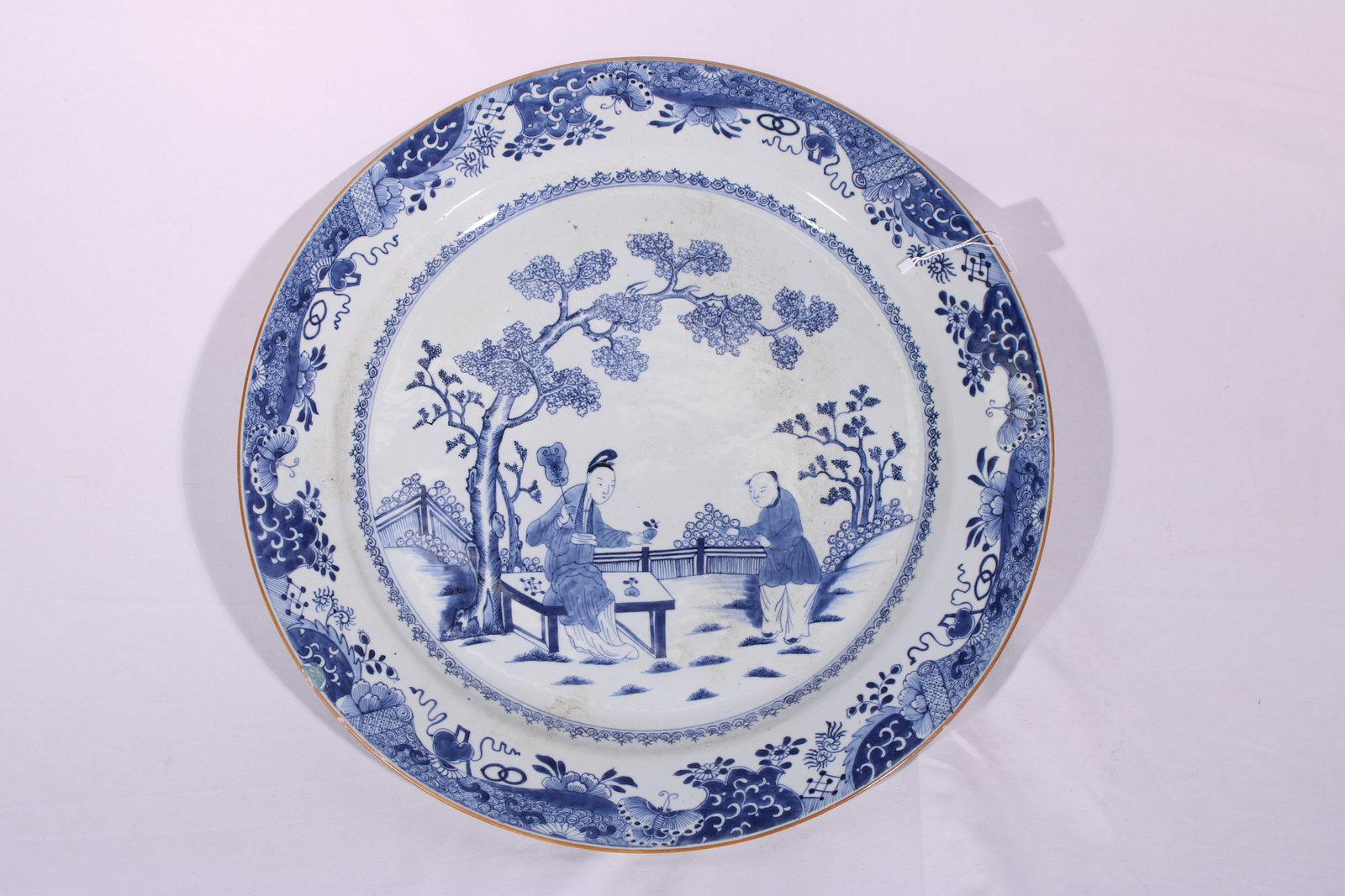 Large Chinese Blue and White Qianlong Plate, 18th Century (1 of 4)