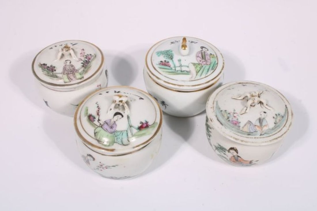 Set of Four Chinese Famille Rose Jars with Lids. Republic Period (1 of 5)