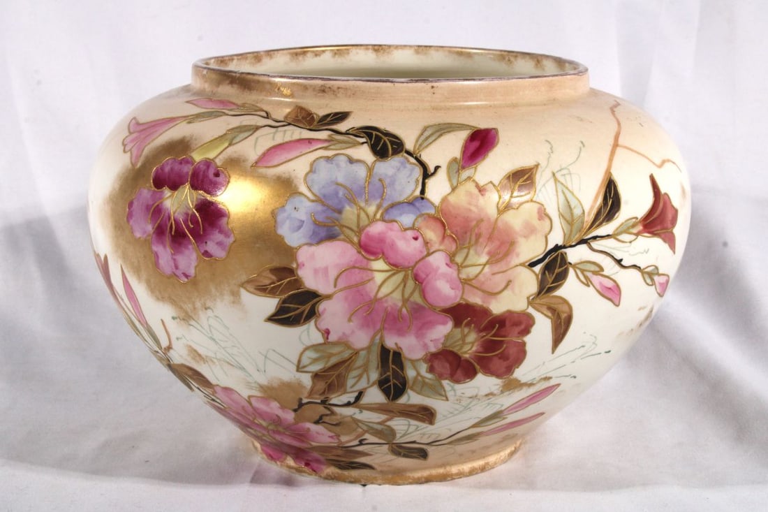 Gold Inlaid Royal Bonn Floral Jar (1 of 4)