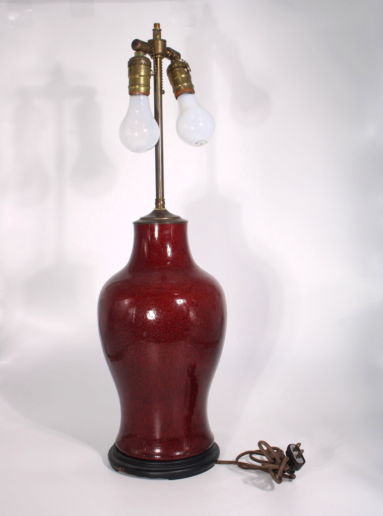 Chinese Red Glazed Lamp with Base (1 of 2)
