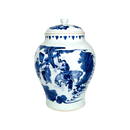 Sotheby's Blue and White 'Figural' Jar and Cover, Transitional Period, Circa 1640.