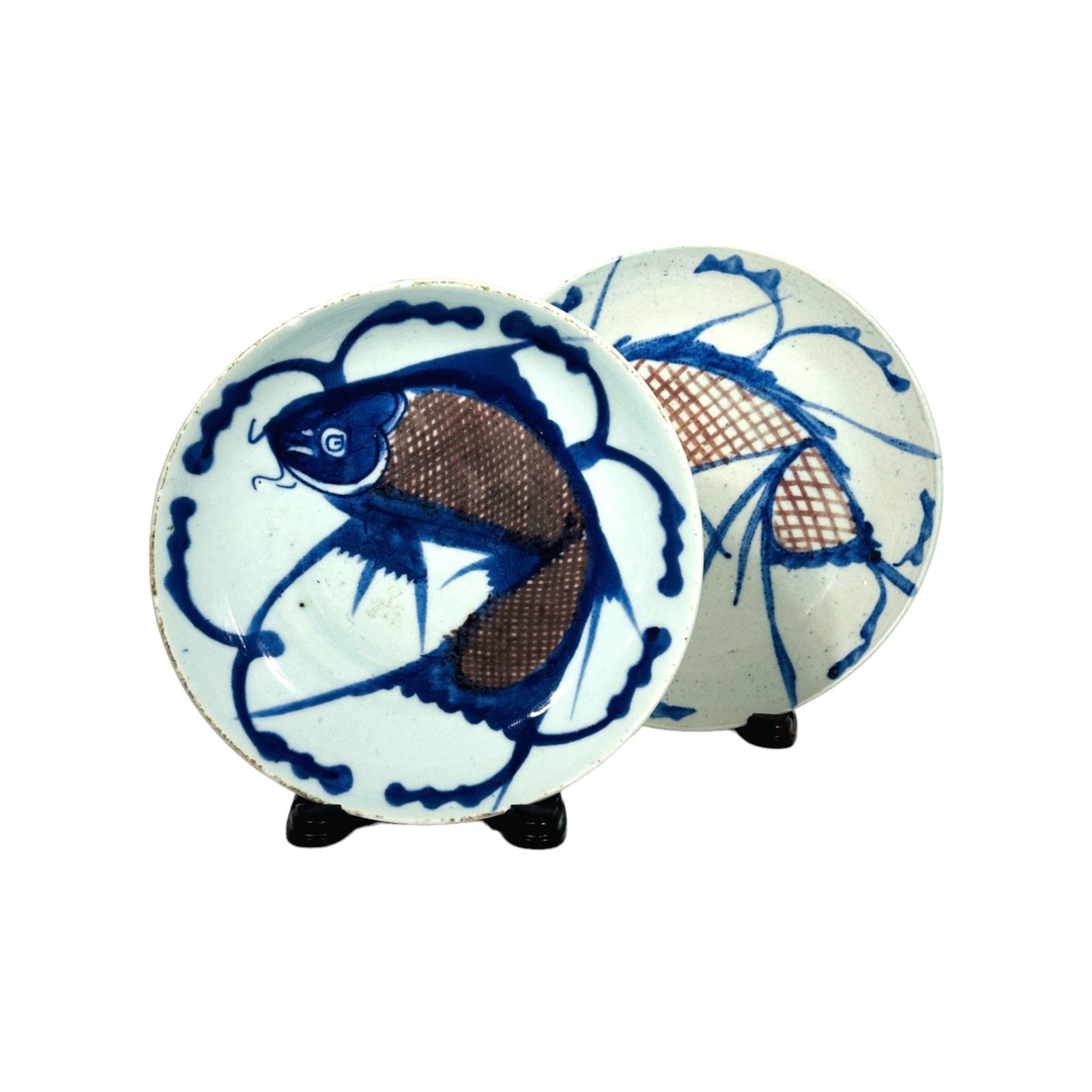 Two Chinese Underglazed Red Fish Plates (1 of 6)