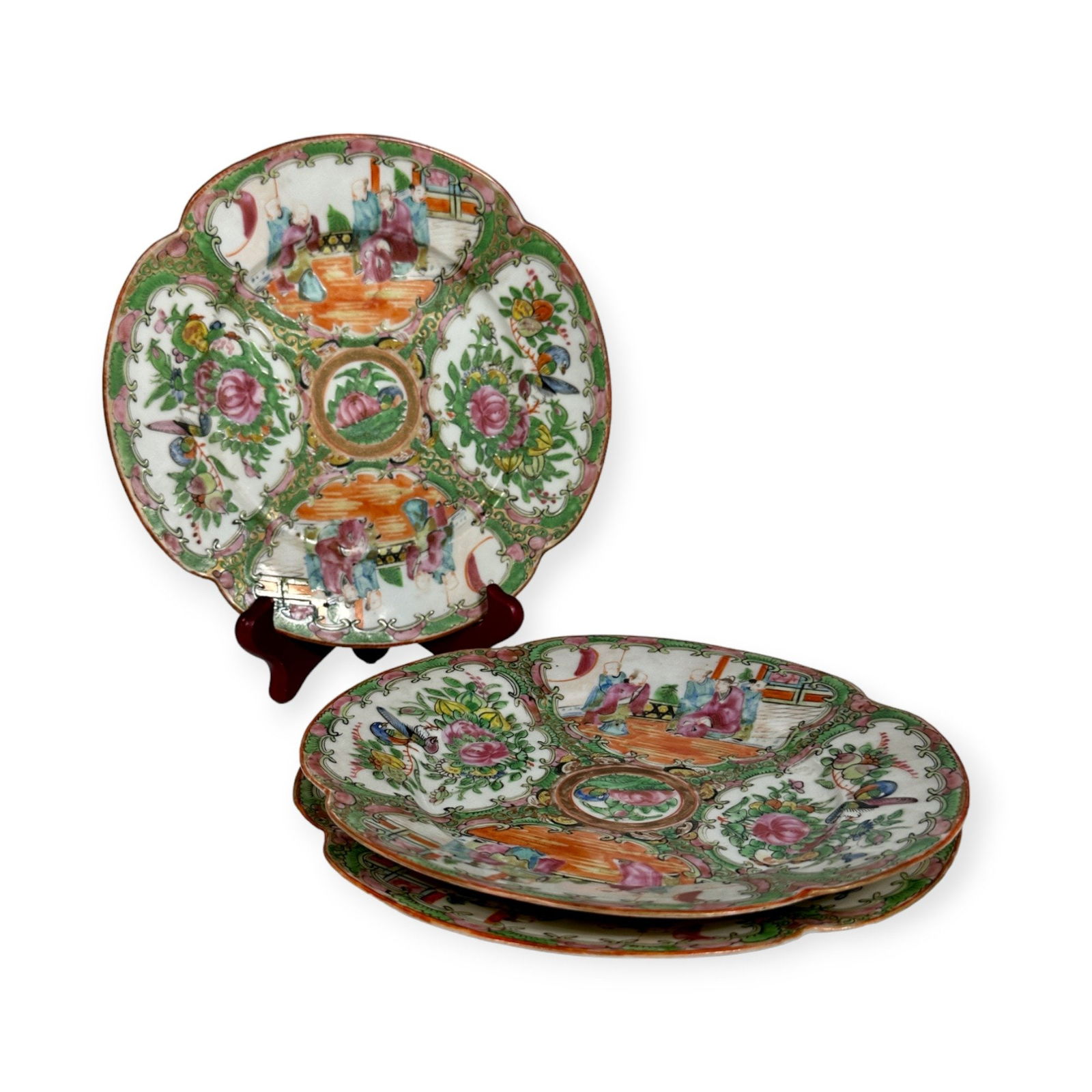 Three Chinese Export Plates with, 19th Century (1 of 7)