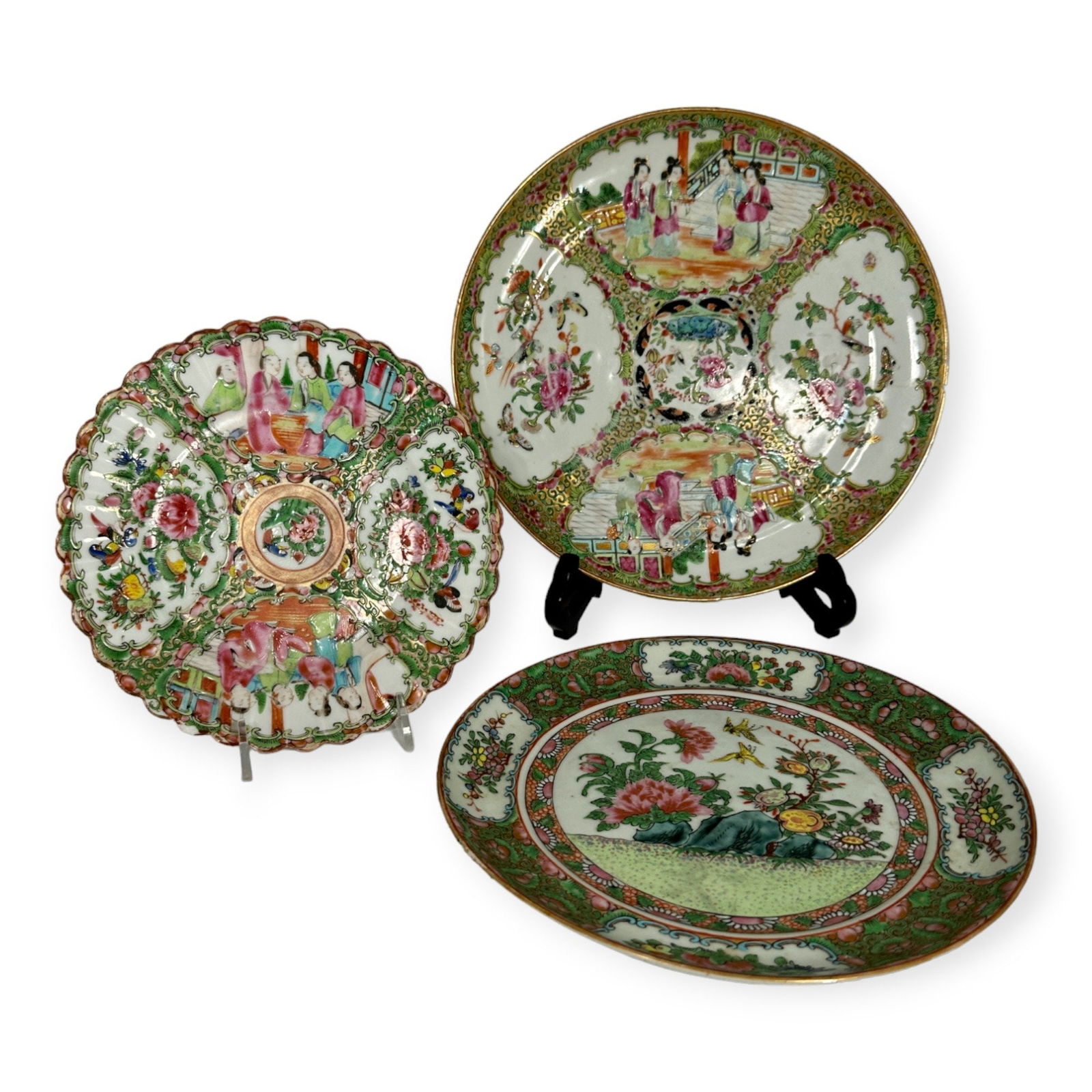 Three Chinese Export Plates, 19th Century (1 of 7)