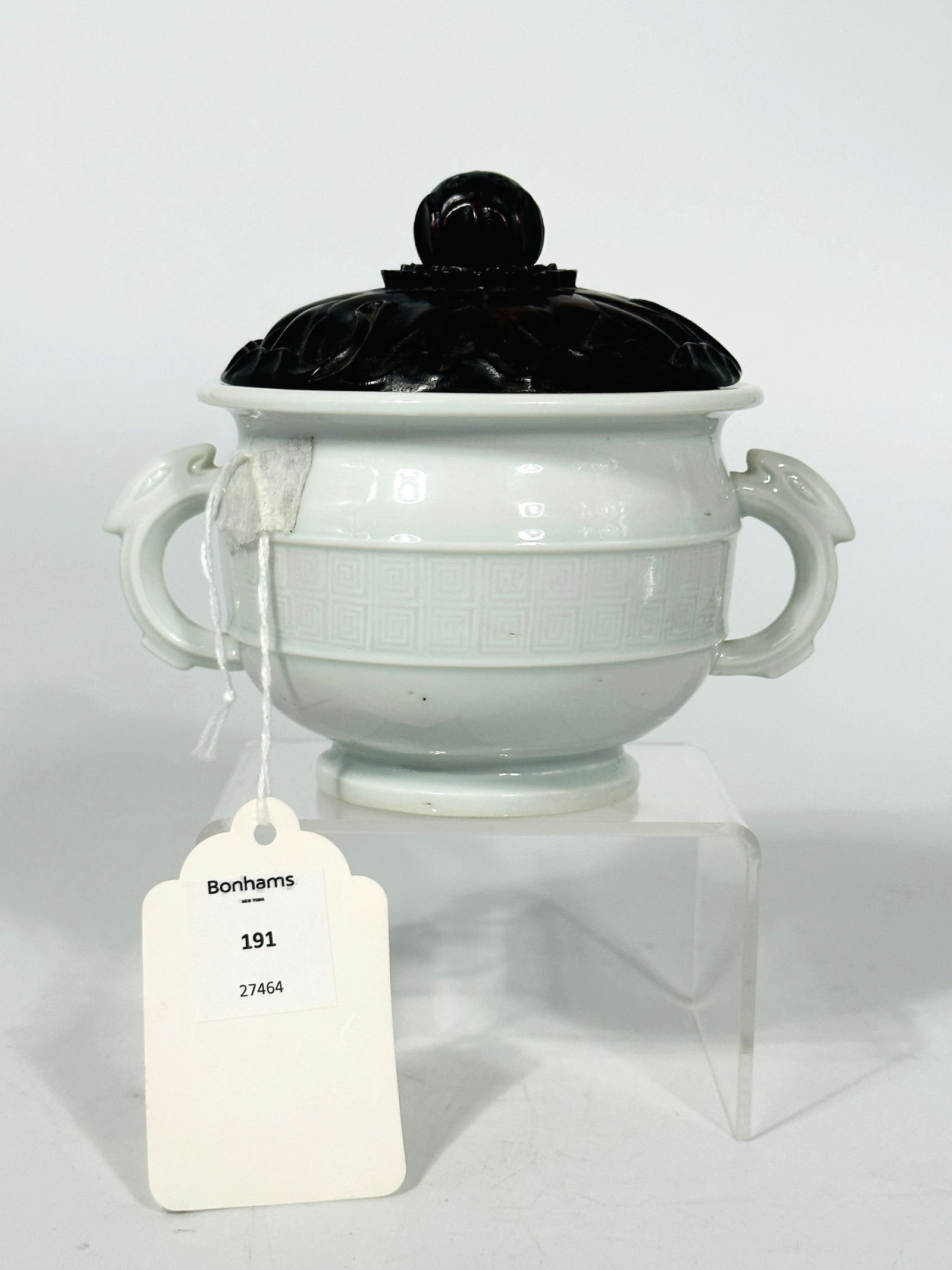Bonhams's White-glazed Two-handled Incense Burner, 18th Century (1 of 9)
