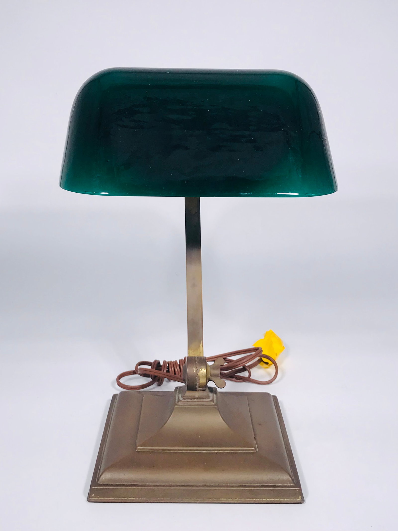 A Vintage Bankers Lamp, 1920's: Model #9734 Emeralite. The height is 13 inches and the width is 8.5 inches.