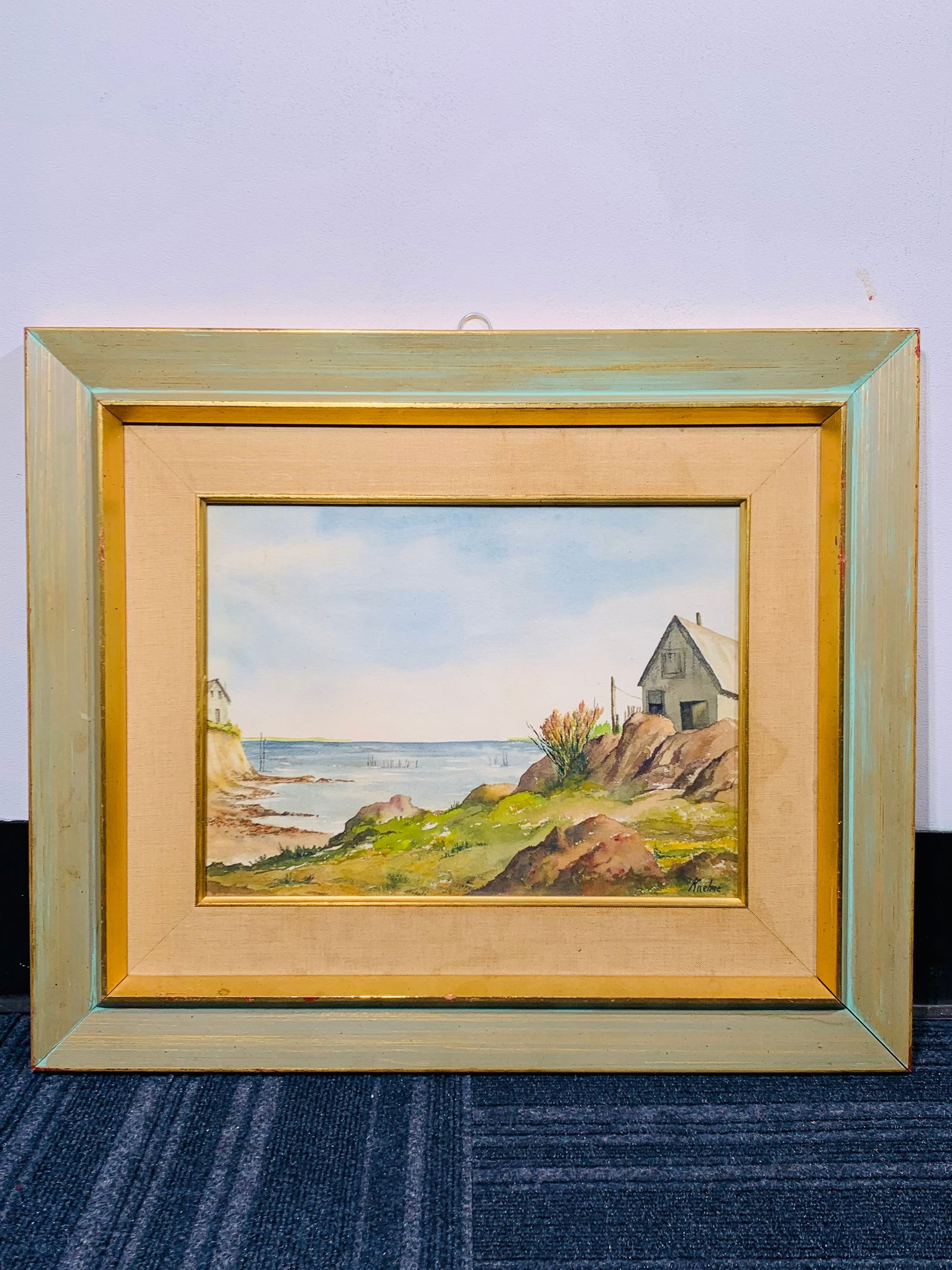 Max Kuehne (1880-1968) Landscape Watercolor: The medium is watercolor, and it is signed. The artist Max Kuehne (1880-1968) was born in Halle, Germany, known for town-landscape, still life, marine painting, sculpture, decorative screens.The paint