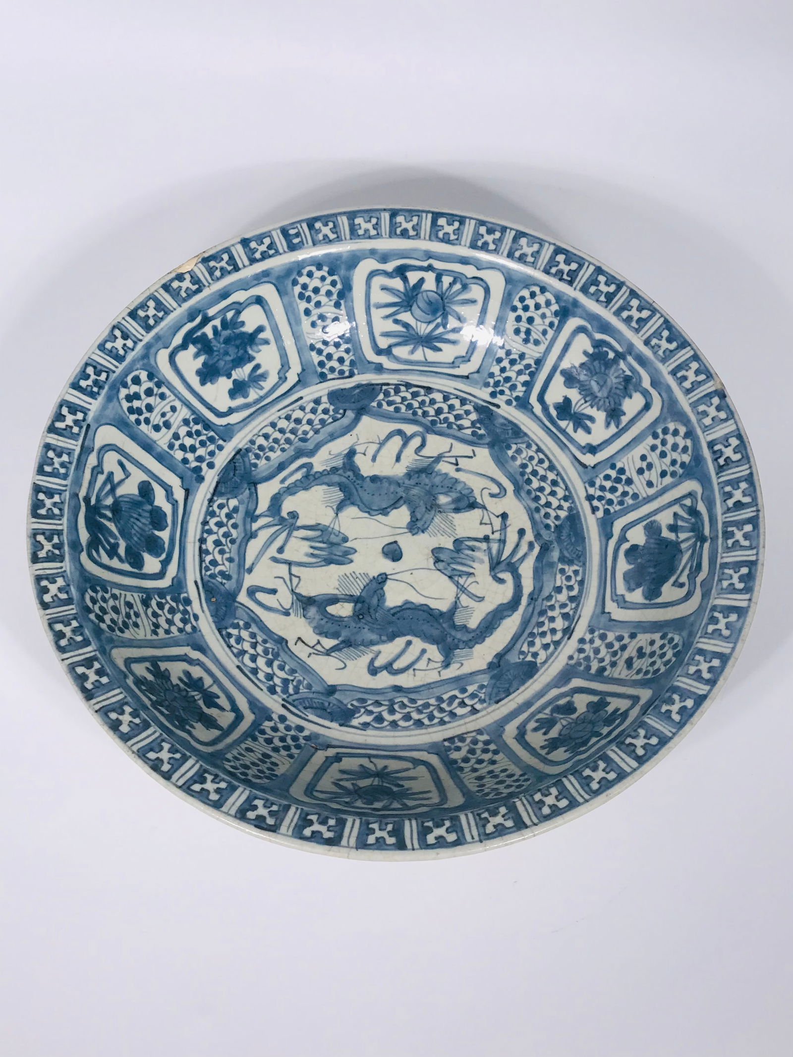 Chinese Large Blue and White Plate (1 of 11)