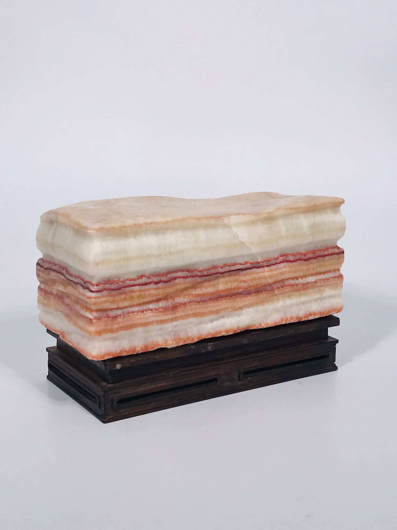 Chinese Softstone Pork Belly Motif: The length is 8.25 inches, the height is 5.2 inches and the width is 3.4 inches. Provenance: From Boston, MA.